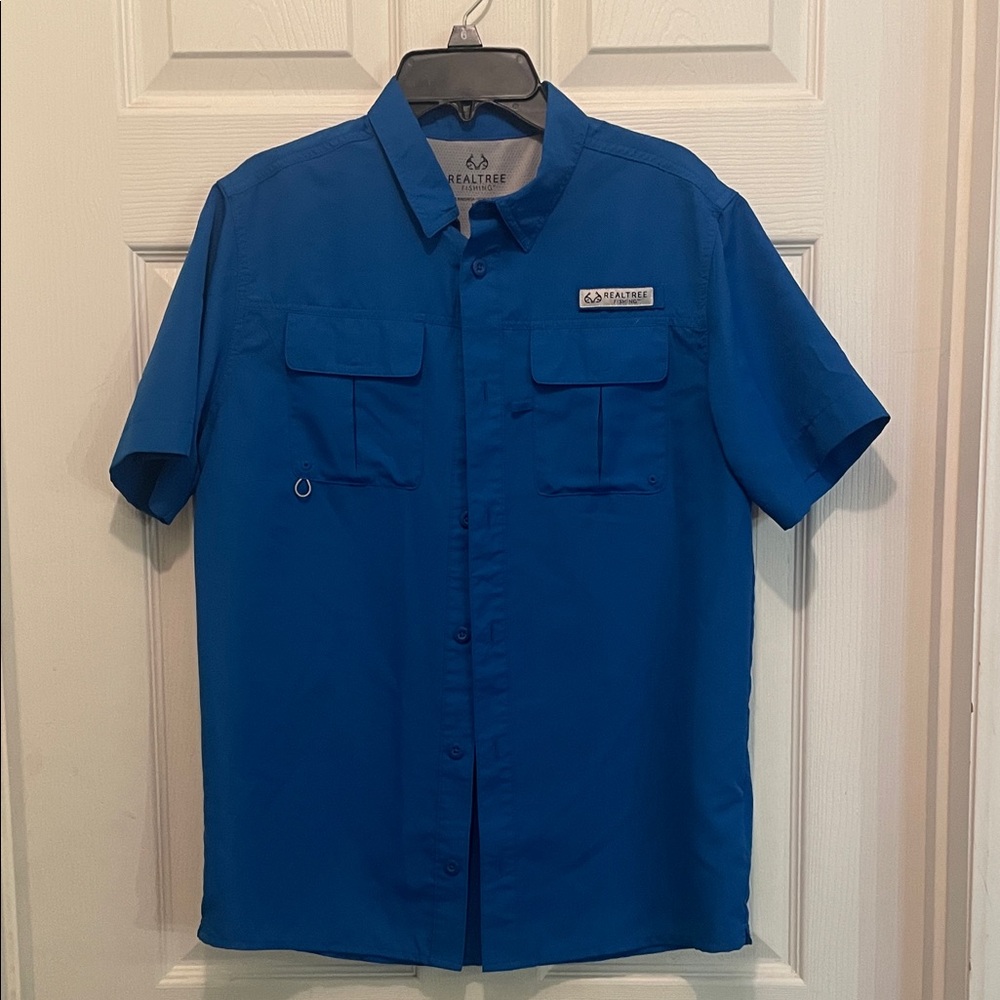 Realtree boys xl Casual Blue Button Down Shirt